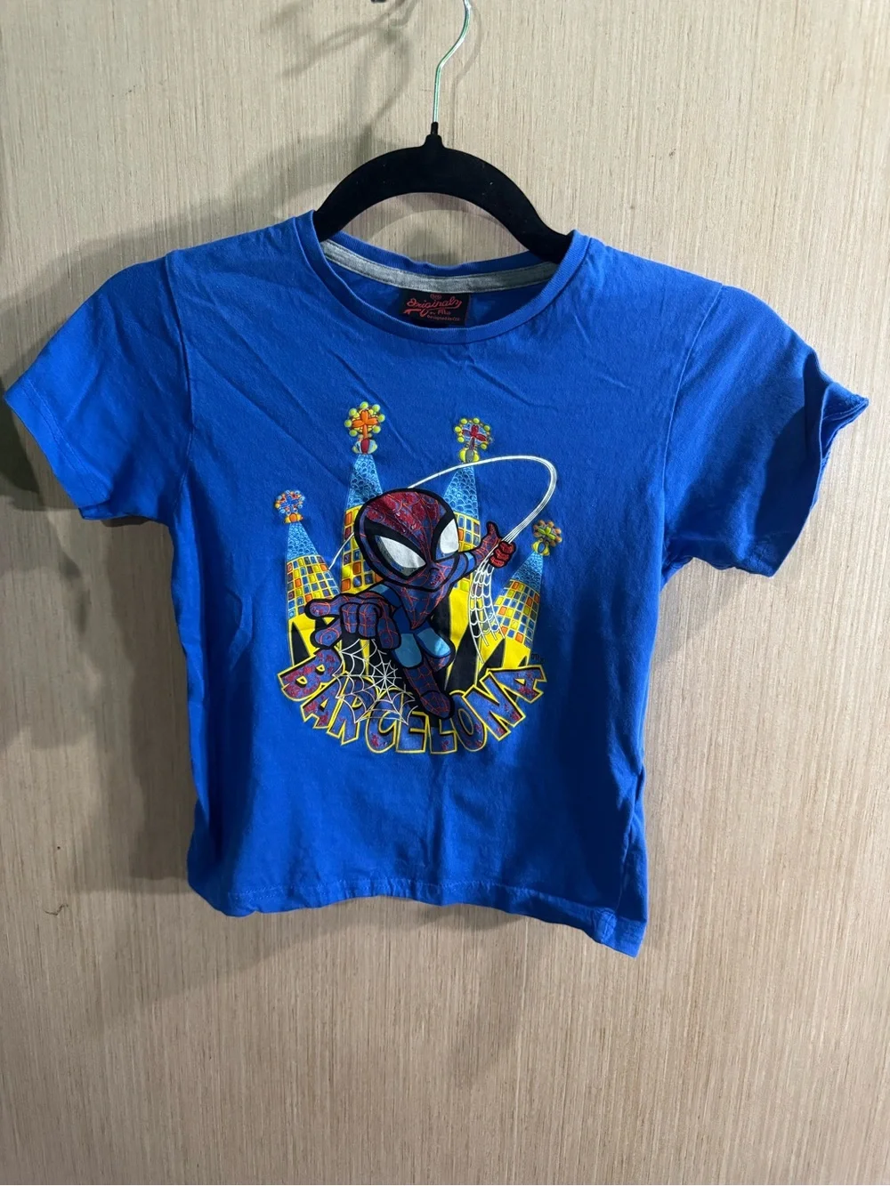 Kids Originals Blue Spider Graphic Tee - Barcelona Print Size 5/6